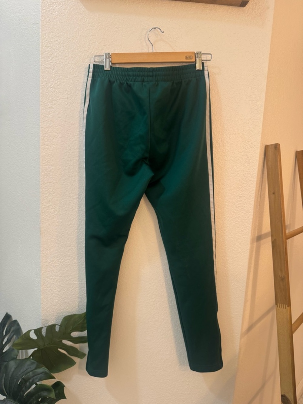 adidas Superstar Original Green Track Pants with White Side Stripes - Picture 11 of 13